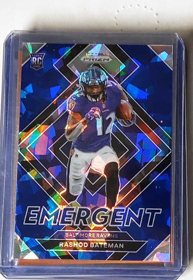 2021 Panini Prizm Emergent Rashod Bateman Rc Blue Cracked Ice #ed /99 mint sp
