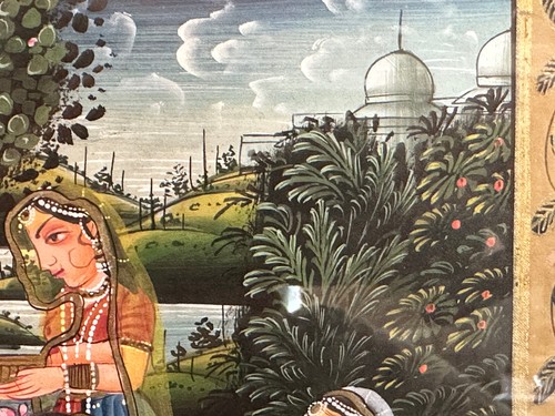 Handmade Lord Krishna Radha Painting Of Hindu Religious Art On Silk Cloth - Picture 6 of 17