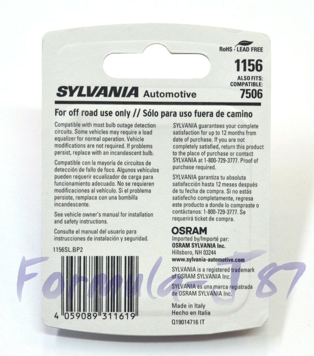 Sylvania Premium LED Light 1156 White 6000K Two Bulbs Rear Turn