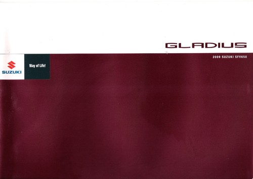 Suzuki SFV650 Gladius World Sales Brochure SFV650K9 2009 - Picture 2 of 4