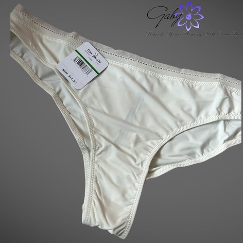 Free People Mesh Knickers Briefs Panties Tanga Pack of 1 Size L Ivory - Picture 2 of 3