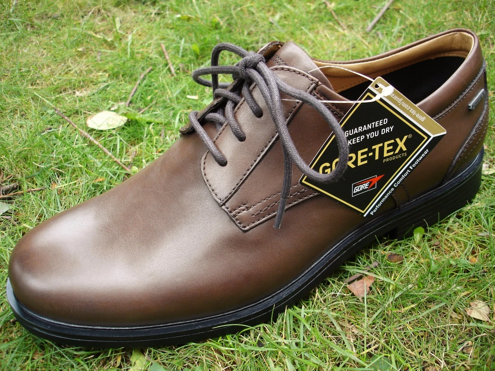 Scarpa Clarks IMPERMEABILE Undric Tie GTX pelle marrone AMPIA VESTIBILITÀ uomo UK 7 H 41 W