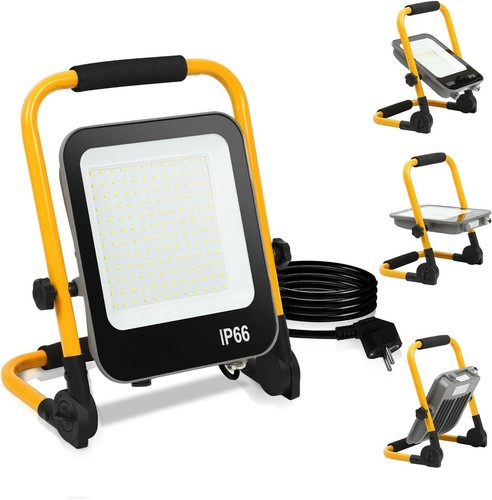 100W LED tragbares Flutlicht mit abnehmbarem Ständer Baulampe 10000LM Baustellen - Bild 9 von 10