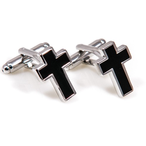 Cross Fish Ichthys Bible 4 Different Pairs Cufflinks Wedding Fancy Gift Box - Bild 4 von 6
