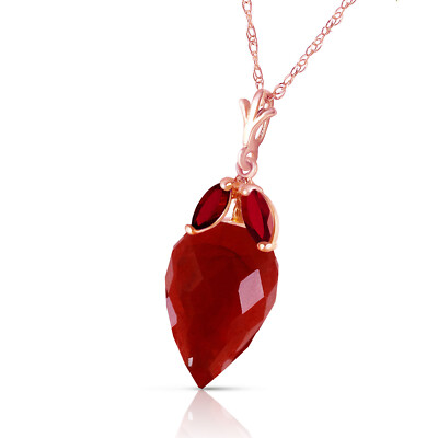 14K. MASSIVE GOLDKETTE MIT SPITZEN BRIOLETTE TROPFEN RUBINEN