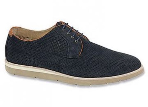 Johnston & Murphy Campton Perforated Lace-Up oxford Shoes Blue Sheepskin 11.5 M - Picture 2 of 7