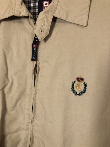 Vtg Chaps Ralph Lairen Sz L Khaki Mens Longsleeve Cotton Bomber Jacket HK - Bild 2 von 8