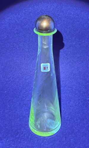 Bottiglie profumo vintage Murano Carlo Moretti vetro verde vorticoso firmato Italia brilla - Foto 20 di 23