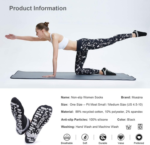 Non Slip Yoga Socks for Women, Anti-Skid Pilates, Barre, Hospital Socks with Gri - Picture 6 of 7