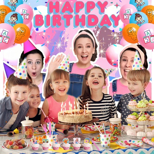 Ms Rachel Party Supplies Birthday Decorations Set Balloons Cake Toppers Banner - Picture 4 of 7