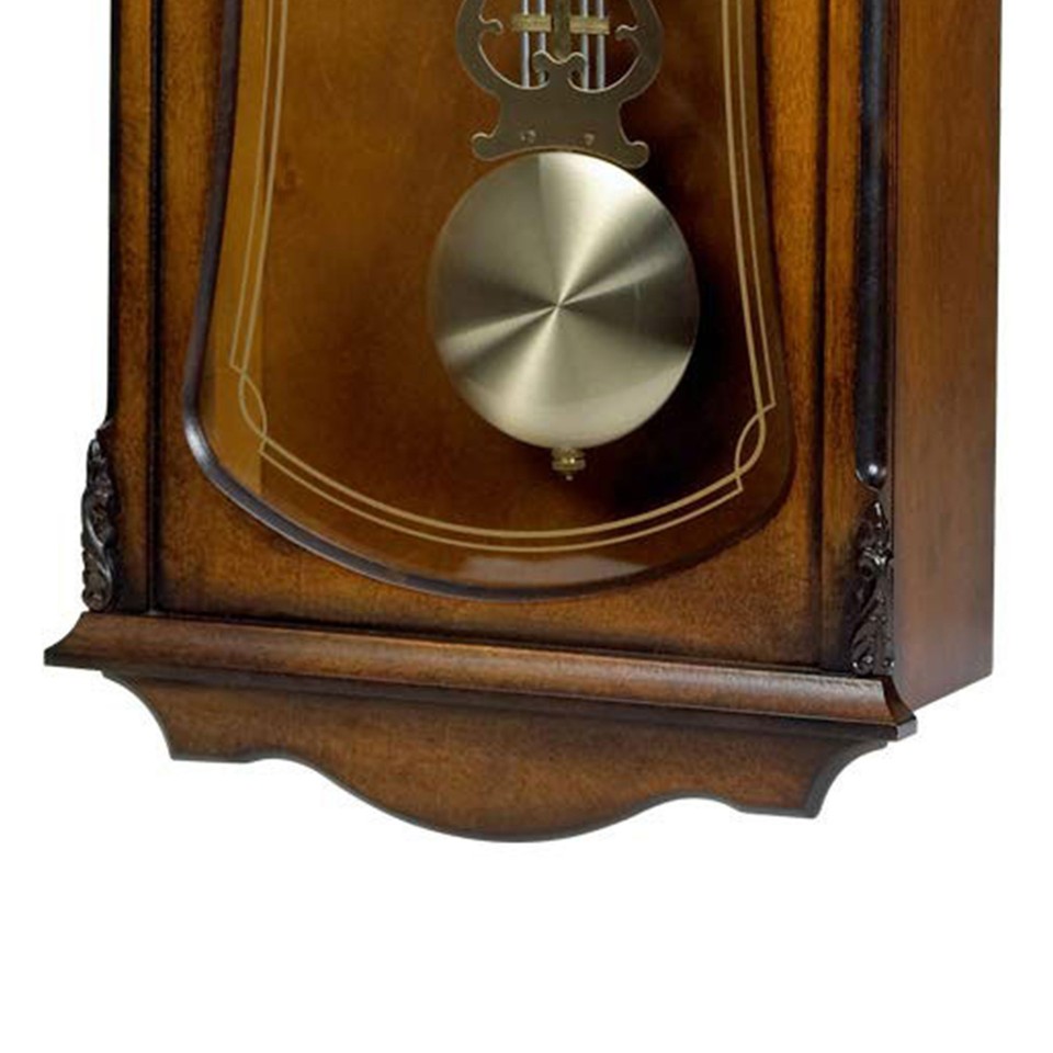 Bulova Clocks C3542 Cranbrook Wall Mount Analog Wooden Chiming Clock