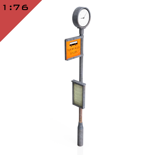 4x Señal de poste de parada de autobús TERMINUS IMPRESA EN 3D escala 1:76, diorama modelo calibre OO - Imagen 3 de 12