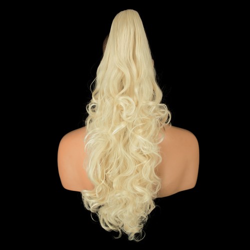 Clip de garra rubia sueca de 22" PONYTAIL QUE CAE RIZOS - Imagen 2 de 3