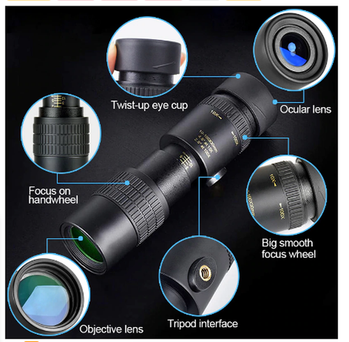 Monocular Telescope 4K Super Telephoto Zoom 10-300X40MM Portable For Smart Phone