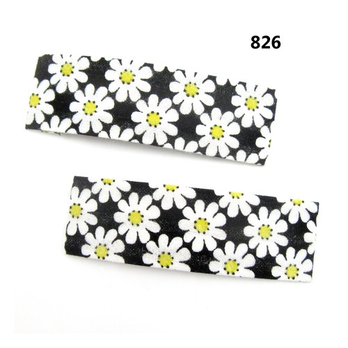 Large Fabric Covered Barrettes Bendy Hair Clips Snap Fashion Retro 90's Summer - Picture 199 of 213