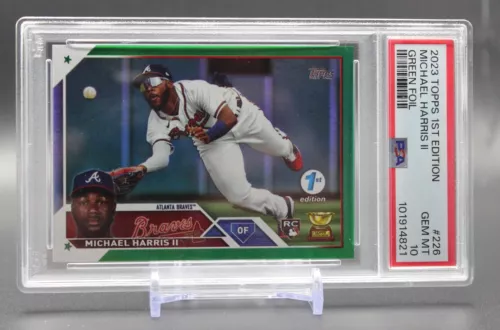 2023 Michael Harris II Topps 1st Ed. Green Foil 226 PSA 10 RC /150 Pop 8