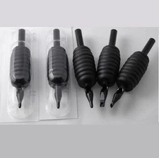 500 pcs Disposable Silicon Tattoo Tubes and 1" 25MM Grip with Tip You Pick Size 