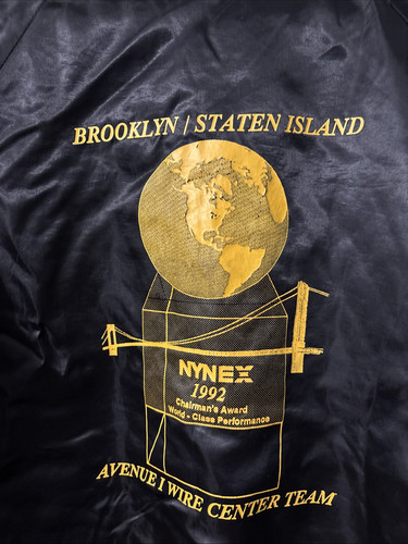 Vintage NYNEX Corporation Telecommunication Bomber Jacket Men's XL Lineman At&T - Picture 2 of 7