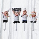  8 Pcs Hook Resin Cartoon Chief Stainless Steel Hanging Rack Wall Mounted