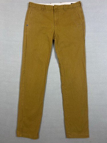 Scotch & Soda Men’s Stuart Trousers Mustard Yellow W32 L32 Slim Fit Chinos - Picture 1 of 17