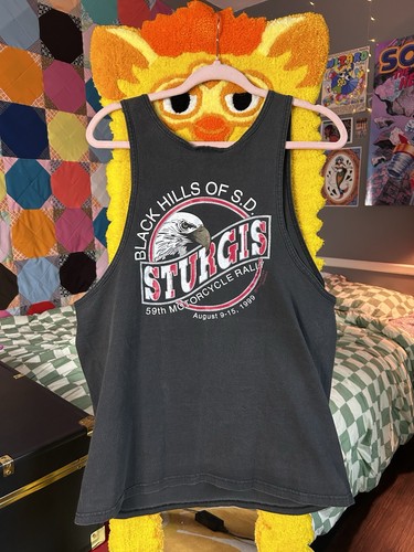 Canotta vintage 1999 Sturgis Black Hills Motor Classic Hanes grande - Foto 4 di 5