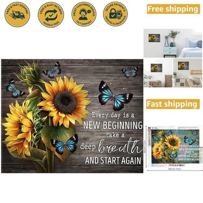 Elegant 12x16 Inch Blue Butterfly Diamond Painting Kit - 5D DIY Art for Adults