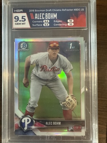 Bowman Draft 2018 Alec Bohm Chrome Fielding 3 PSA 10 #BDC25 + radiocontrol cromo 6 en total - Imagen 5 de 7