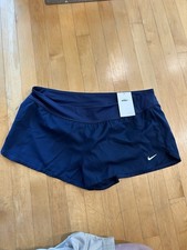 NIKE Women's Solid Swim Board Shorts NESS8202-440 Navy Size XL NWT
