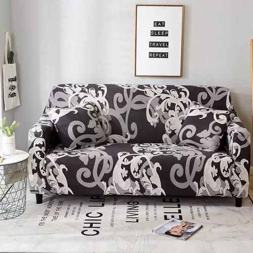 1/2/3/4 Seat Sofa Cover Spandex Stretch Floral Printed Couch Slipcover Protector - Photo 43 sur 53