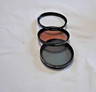 Used 3 Crystal Optics UV 52mm Lens Filter Made in Japan