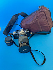 VTG Pentax ME Super 35mm SLR Film Camera with lens Untested 200MM LEATHER CASE