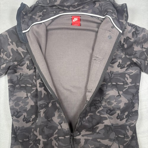 Nike Hoodie Mens XL Black Tech Fleece Full Zip Camo Hooded Jacket Sweatshirt - Picture 9 of 15