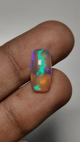 Welo Ethiopian Opal Cushion Shape Cabochon Multi Flashy Fire Loose stone 7.5x15M - Picture 23 of 24
