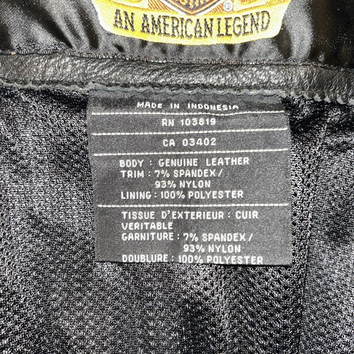 Harley-Davidson 2XL Motor Clothes Black Leather Lined Motorcycle Jacket Pockets - Picture 11 of 24