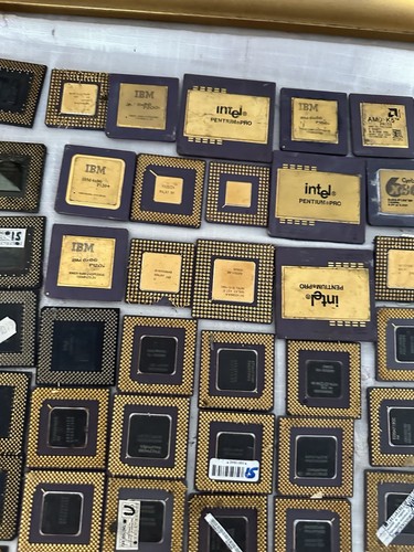 175 XCeramic CPU Mixed Lot (4,3KG) - Goldcap CPU Scrap Lot Mix for Gold Recovery - Imagen 10 de 16