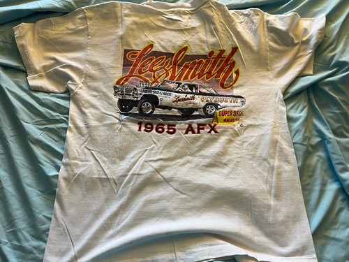 Vintage Lee Smith Plymouth Graphic T-Shirt 1965 AFX Racing Rare Size L Hanes - Picture 4 of 5