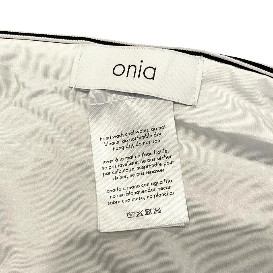 Onia Women’s Bikini Swimsuit Bottom Striped Black/White Tie Sides Size M NEW - Image 4 of 4