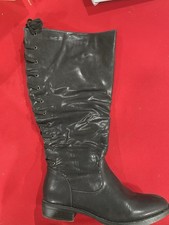Women s Avenue Black Sarita Boots Knee High With Lace Up Back Size 10W