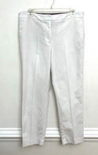 Tommy Hilfiger Crop Pants Women's Sz 10 White w/ Blue Red Stripe Back Waist Band