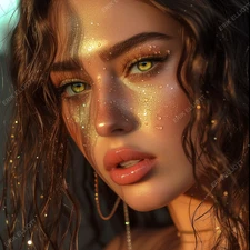 8x8 Photo Art Print - Fantasy Girl Pretty Green Eyes Gorgeous Woman Decor