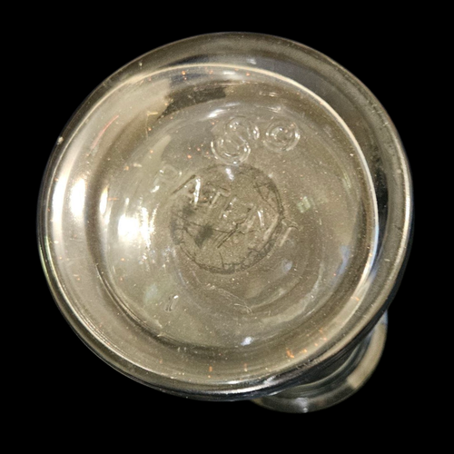 Vintage Smokey Gray Glass Vase Heavy Pressed Modernist Pedestal Form - Picture 3 of 3
