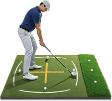 Golf Mat with Dual Turf  Golf Hitting Mat with Standing Guide-Line  Swing Path