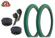 ALTA BICYCLE WIRE BEAD TIRES 24x2.125 GREEN HEAVY DUTY DIAMOND W/HEAVYDUTY TUBES