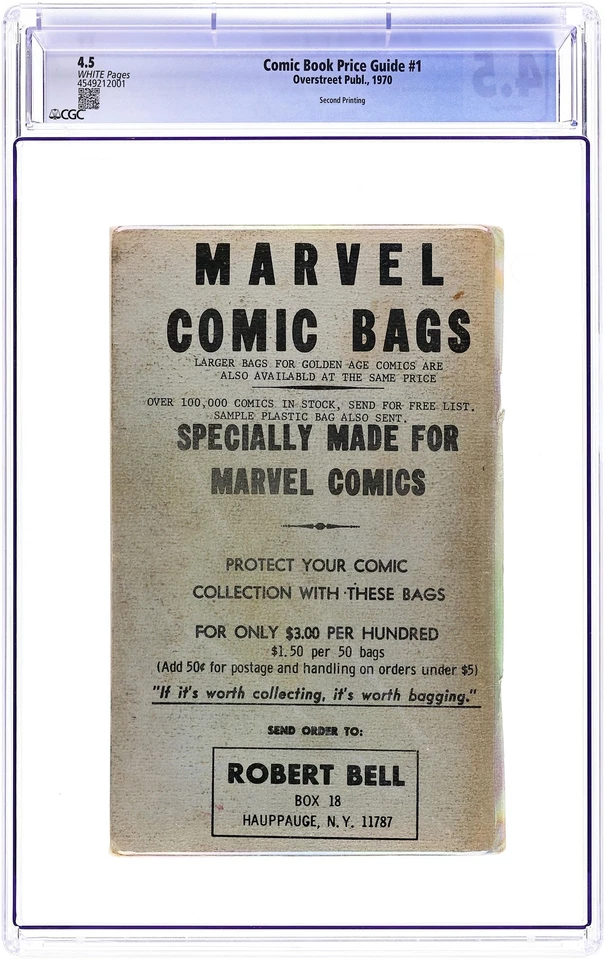 Guía de precios Overstreet #1 segunda impresión CGC 4,5 1970 4549212001 Foto 2 de 2