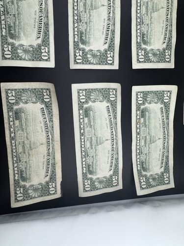 Lot of 7 X $50 U.S. Bills – Series 1990 Printing Errors & Misalignment $350 Face - Picture 8 of 10
