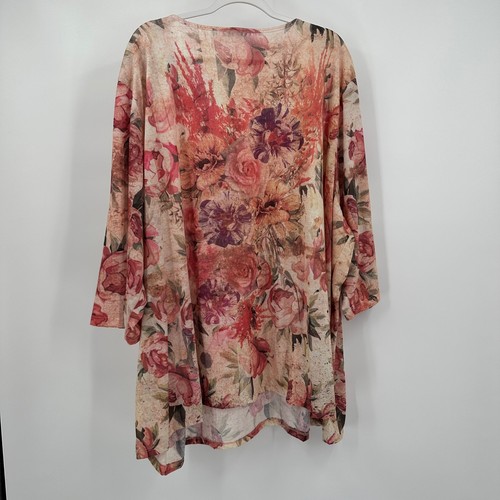 Catherines Womens Boho Floral Tunic Top Size 5X Embellished Romantic Cottagecore - Picture 3 of 7
