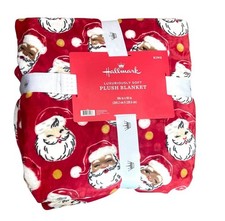 Hallmark Super Soft Plush Blanket Red Santa Claus Size King 106" X 90" NEW