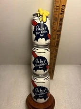 PBR PABST BLUE RIBBON 3 FOAMY PUFFY PBR BEER CANS Draft beer tap handle. USA