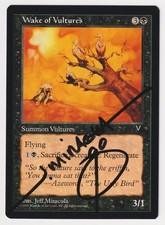 Signed Wake of Vultures LP Visions Artist Jeff Miracola Dated 98 WOTC MTG Magic!