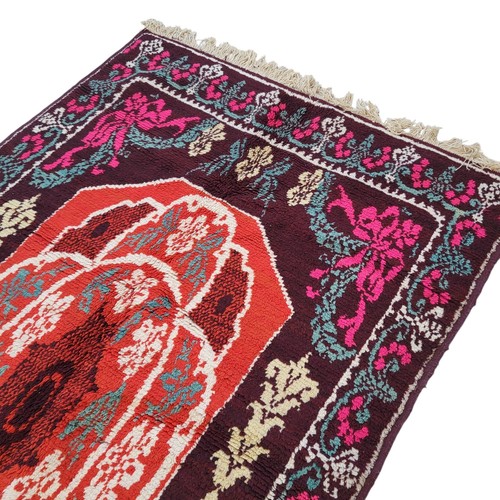 Vintage Moroccan Azilal Rug Handmade Area Geometric Tribal Carpet Berber Wool - Picture 15 of 23